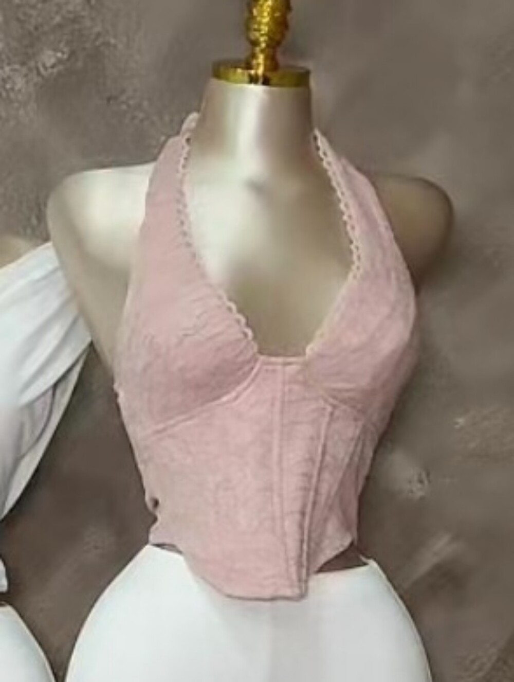 Pink Lace Halter Top